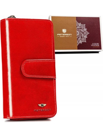 Peterson piros bőr pénztárca Y575