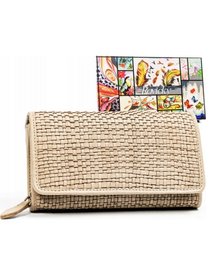 Rovicky bézs hálós pénztárca V249