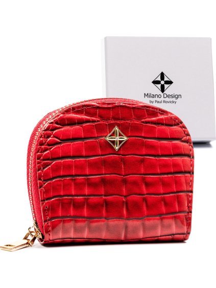 Milano Design Piros kis cipzáras pénztárca T027