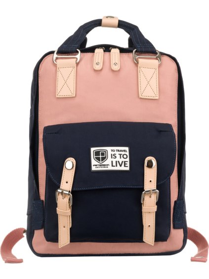 Peterson Sötétkék-rózsaszín sportos stílusos hátizsák