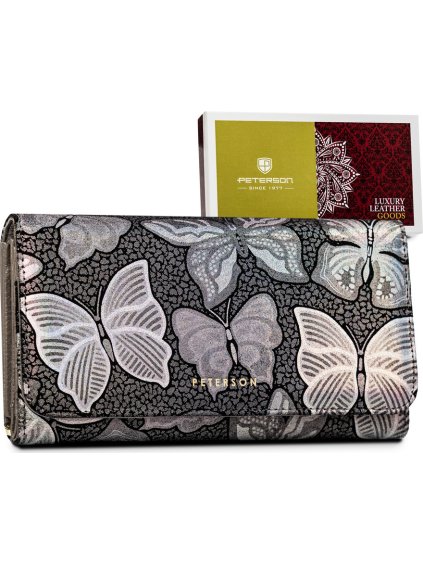 Peterson Szürke pénztárca holografikus pillangókkal  Y532