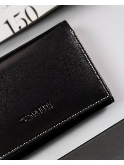 Cavaldi fekete sima bőr pénztárca M531