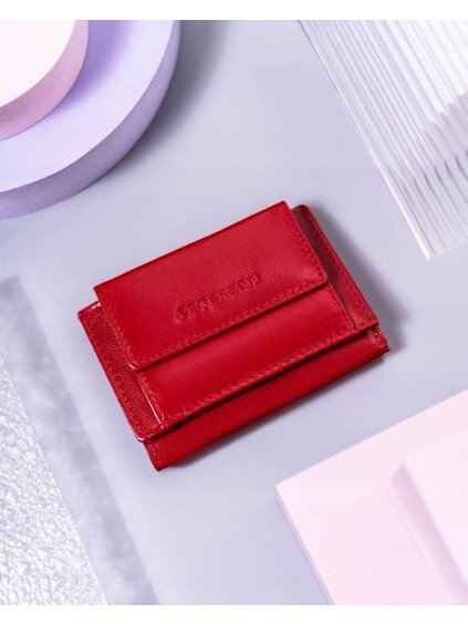 Peterson kis piros bőr pénztárca Y309