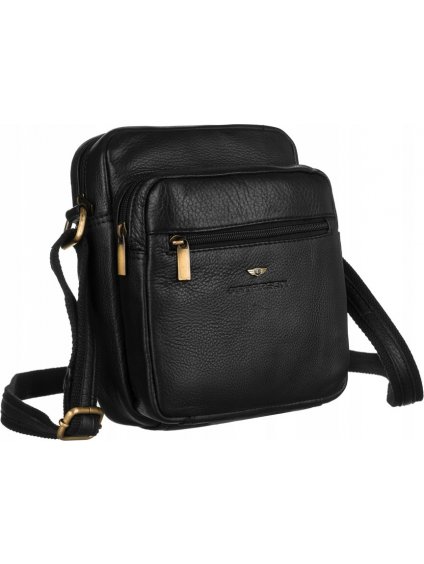 Peterson fekete férfi bőr messenger táska