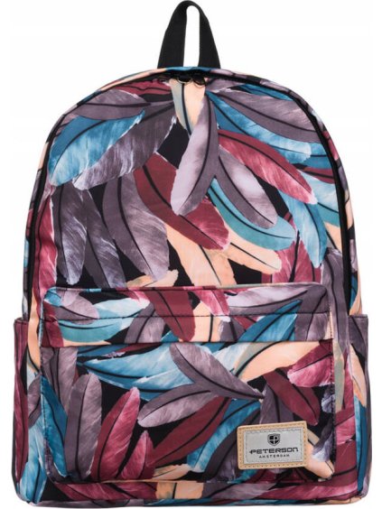 Peterson színes sport hátizsák tollas mintával