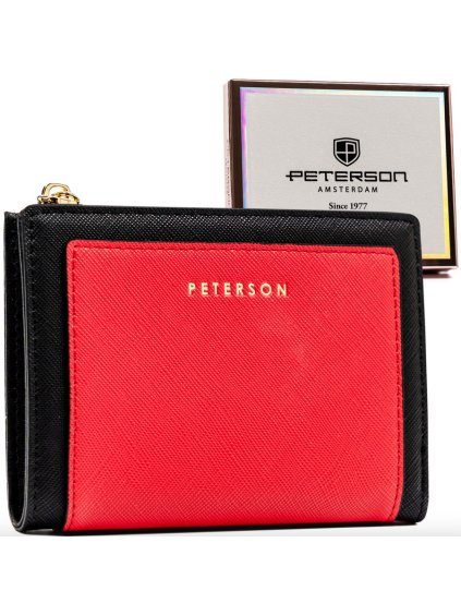 Peterson Fekete-piros kis pénztárca Y522