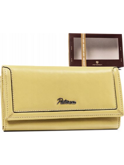 Peterson sárga nagy sima bőr pénztárca Y431