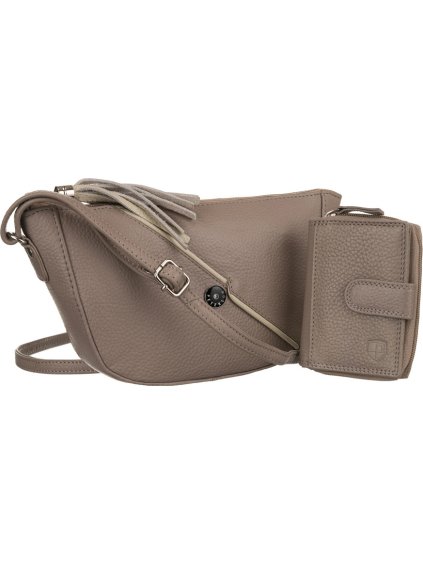 Peterson bézs bőr crossbody táska pénztárcával