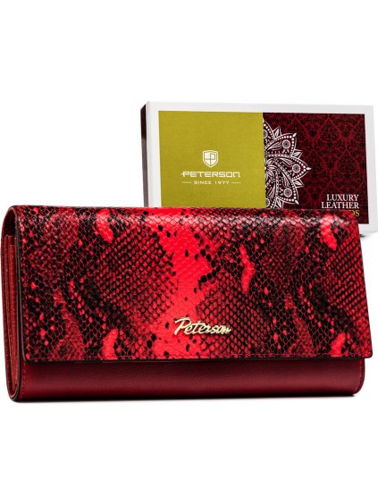 Peterson vörös kígyóbőr bőr pénztárca Y357
