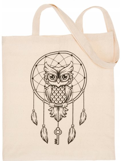 Pamut bevásárló táska bagoly mintával