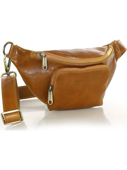 MARCO MAZZINI  camel bőr deréktáska