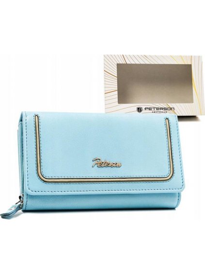 Peterson világoskék nagy bőr pénztárca Y615