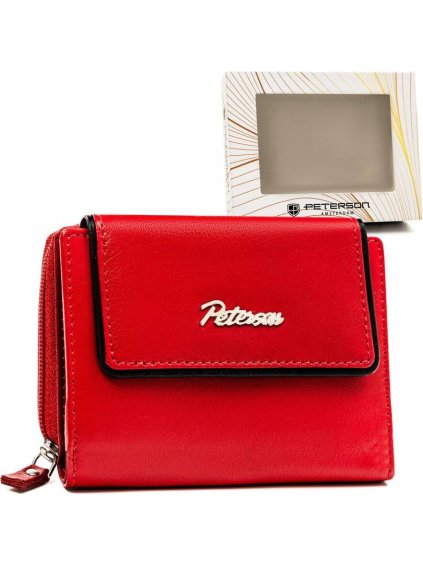 Peterson piros kis bőr pénztárca Y604