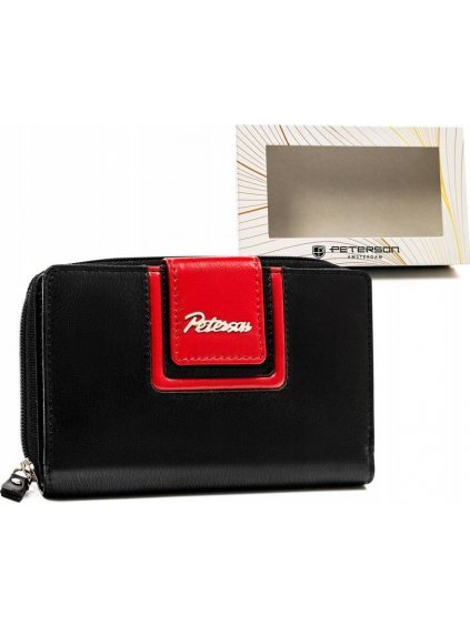 Peterson fekete közepes bőr pénztárca Y602