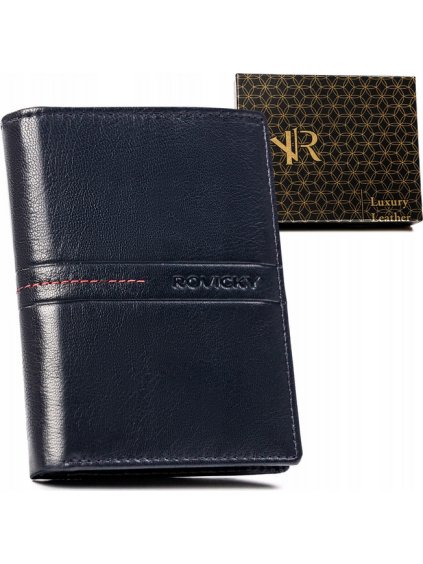 Rovicky Sötétkék bőr pénztárca zár nélkül L203