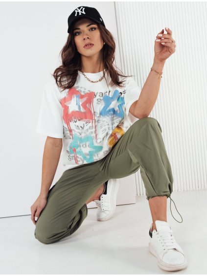 Fehér oversize póló mintával STELLO