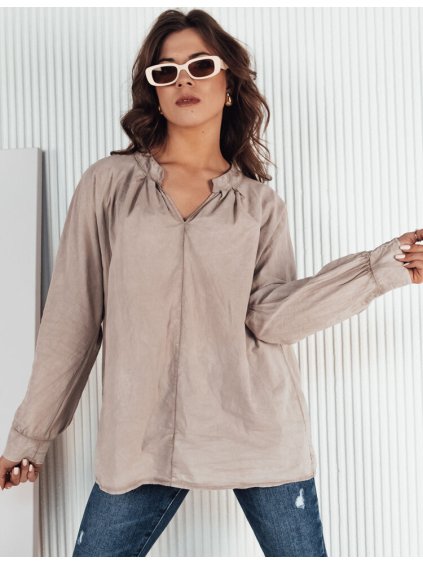 Bézs bő pamutblúz NEBREDA