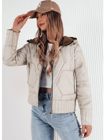 Szürke-barna kétoldalas steppelt kabát FALES