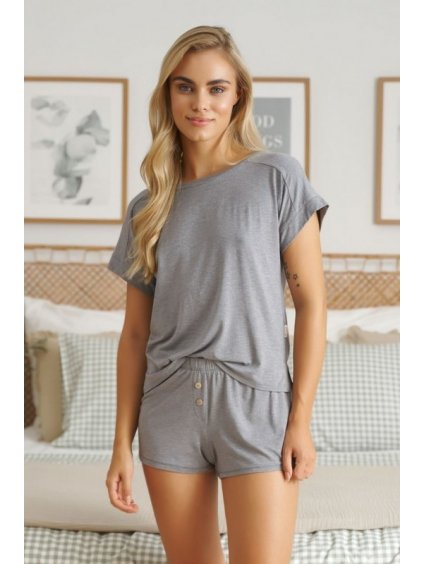 Doctor Nap szürke női rövid bambusz pizsama