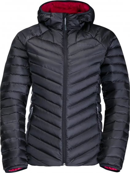 SÖTÉTSZÜRKE STEPPELT KABÁT JACK WOLFSKIN PASSAMANI DOWN HOODY W