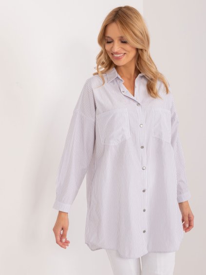 Szürke-fehér csíkos hosszabb ing