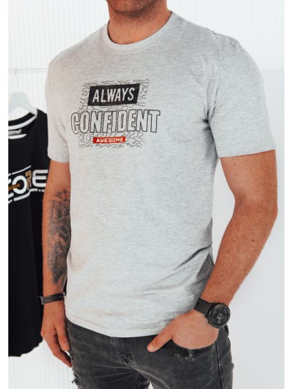 Világosszürke póló ALWAYS CONFIDENT