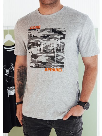 Világosszürke póló nyomtatással URBAN