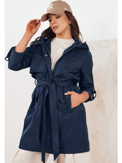 Sötétkék stílusos parka övvel NOLES