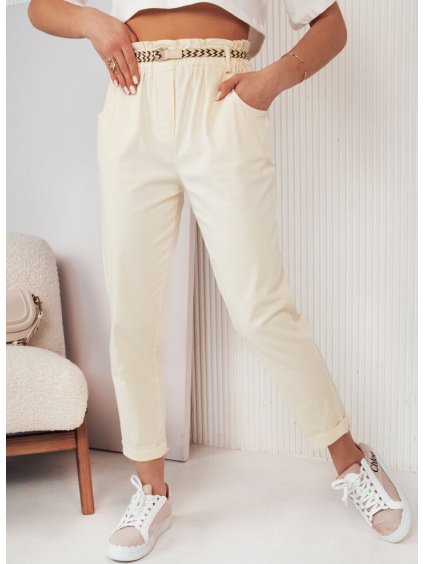 Világossárga egyenes nadrág övvel ERLON
