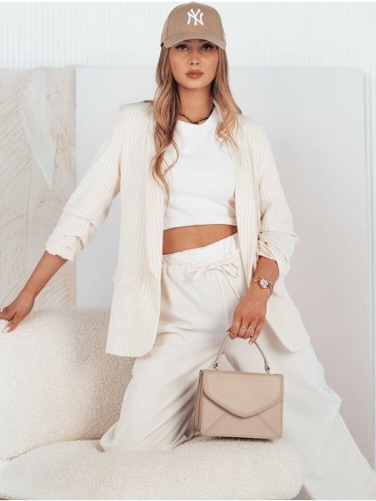 Krémszínű zakó finom csíkokkal OPTON