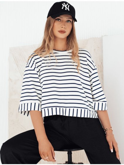 Fehér-fekete csíkos lezser póló TAUSE