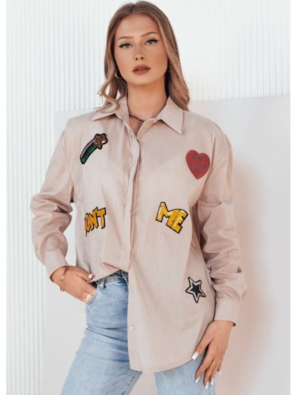 Bézs ing felvarrásokkal CAMBIL