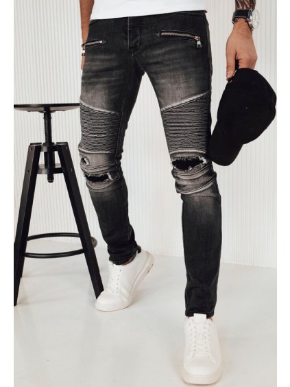 Sötétszürke koptatotttt farmer nadrág zsebekkel