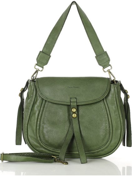 Marco Mazzini Zöld természetes bőr kézitáska