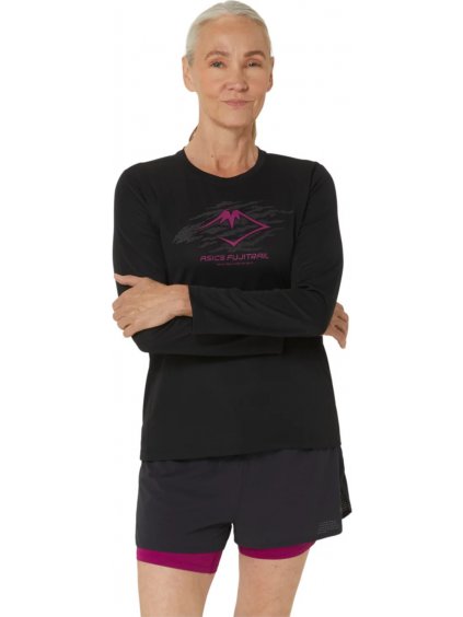 FEKETE SPORTOS PÓLÓ ASICS FUJITRAIL LOGO LS TOP