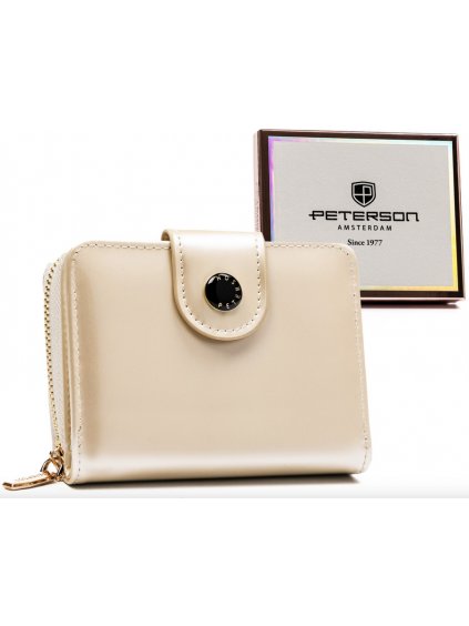 Peterson krémszínű sima kis pénztárca 663