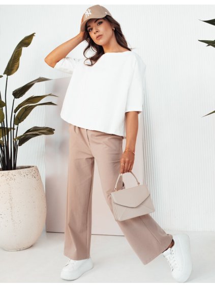 Sötétbézs széles elegáns nadrág RITES