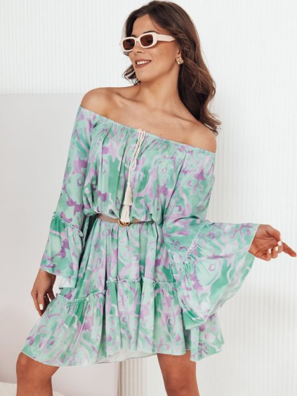 Zöld mintás lezser ruha FIONUALA