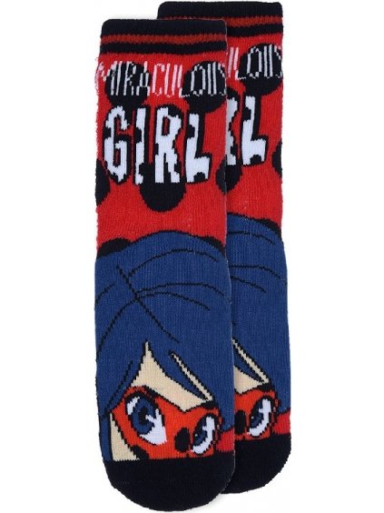 Piros-fekete lány zokni nyomtatással Miraculous - Ladybug