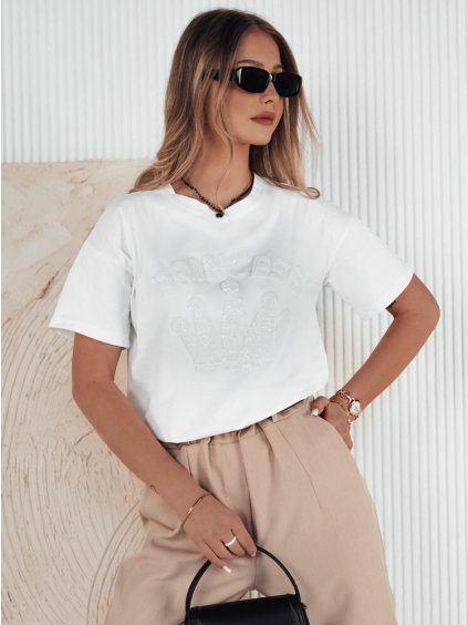 Fehér póló fényes koronával PRINCY