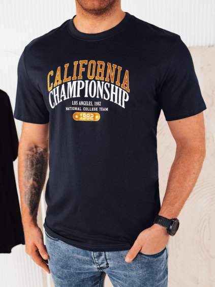 Sötétkék póló nyomtatással