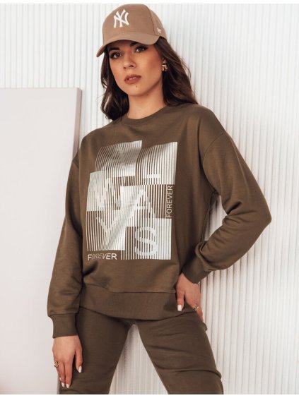 Barna pulóver nyomtatással FEMMES