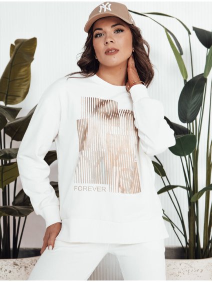 Fehér pulóver nyomtatással FEMMES