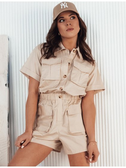 Bézs rövid overál zsebekkel BROST