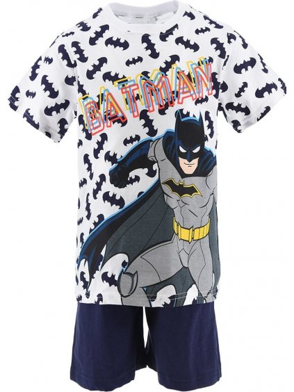 Sötétkék-fehér DC Batman nyári pizsama fiúknak