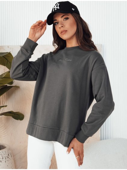 Sötétszürke pulóver finom felirattal ERIAN