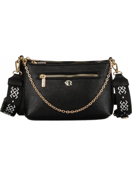 Rovicky fekete dupla messenger táska kiegészítő pénztárcával