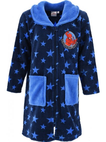 Sötétkék fiú fürdőköpeny csillagokkal Spider-Man