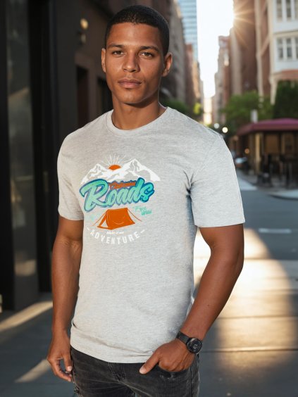 Szürke férfi póló mintával