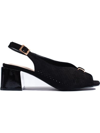 Elegáns magassarkú szandál - fekete